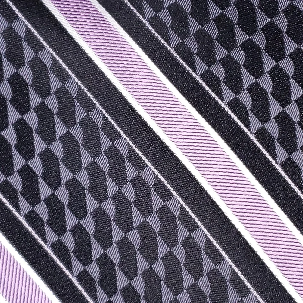 Xinyuan Silk Necktie Black Purple Stripe Geometric Businesscore‎ Power Tie